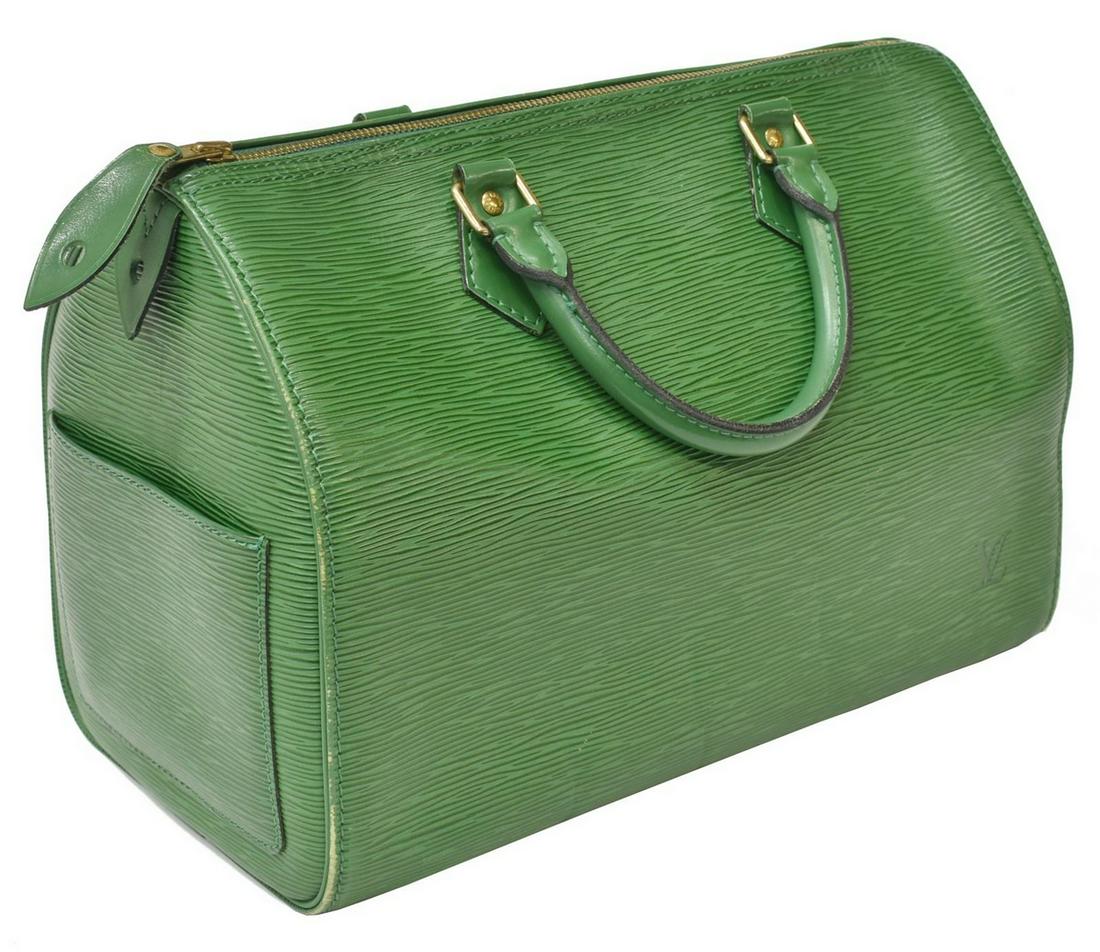 LOUIS VUITTON 'SPEEDY' GREEN EPI LEATHER HANDBAG (1 of 6)
