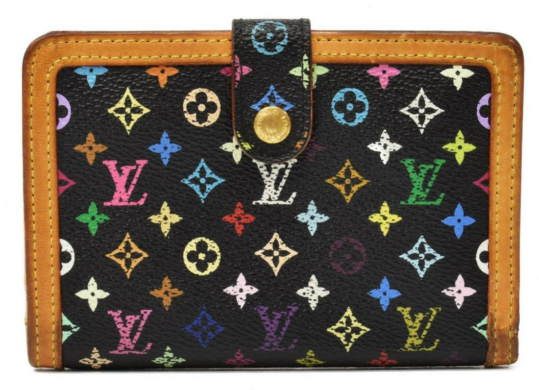 LOUIS VUITTON 'VIENNOIS' BLACK MULTICOLOR WALLET (1 of 3)