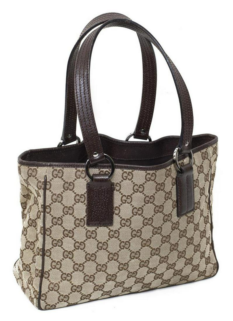 GUCCI BEIGE MONOGRAM CANVAS SHOULDER TOTE (1 of 4)
