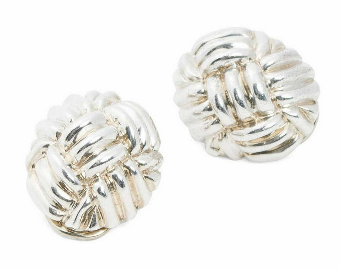 TIFFANY & CO. STERLING SHELL CLIP-ON EARRINGS (1 of 2)