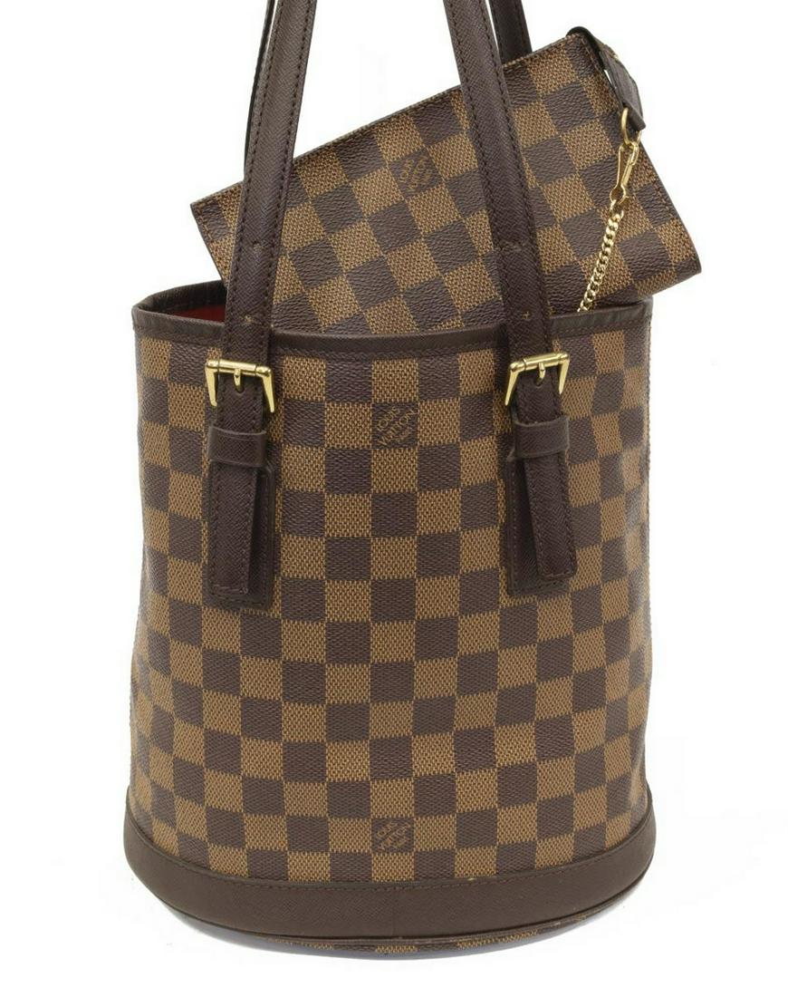 LOUIS VUITTON 'MARAIS' DAMIER EBENE CANVAS HANDBAG (1 of 4)