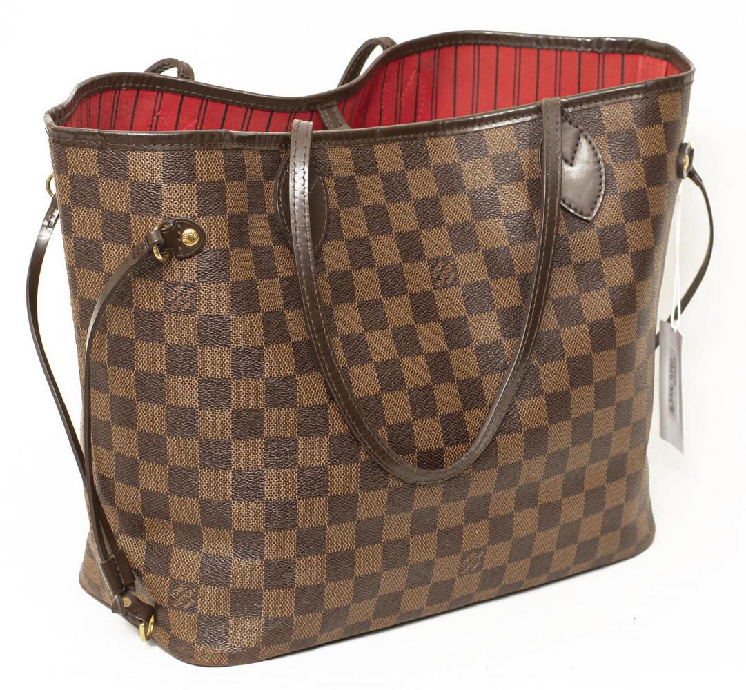 LOUIS VUITTON 'NEVERFULL MM' DAMIER EBENE TOTE BAG (1 of 4)