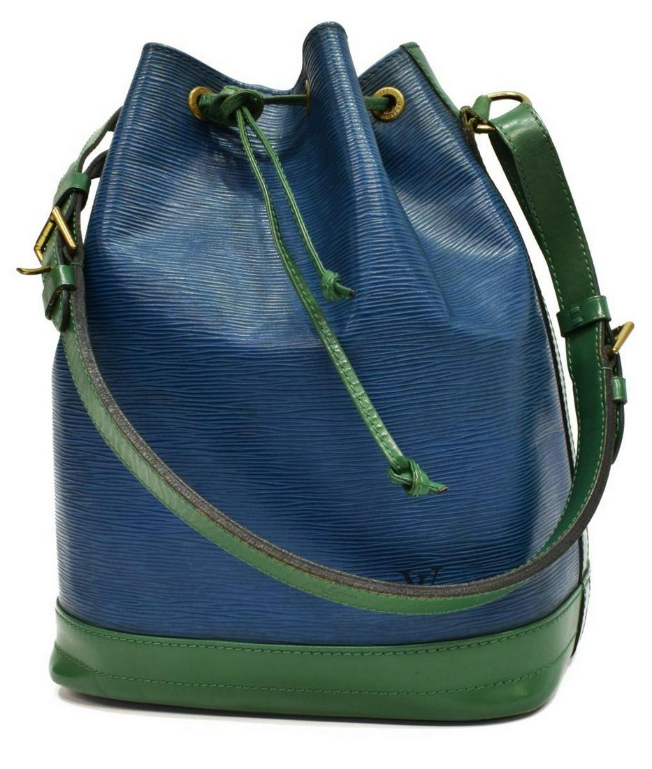 LOUIS VUITTON 'NOE' BLUE & GREEN EPI LEATHER BAG (1 of 5)