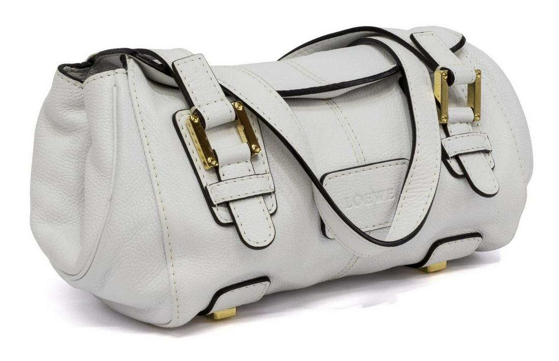 LOEWE BELT STRAP WHITE GRAINED LEATHER HANDBAG (1 of 5)
