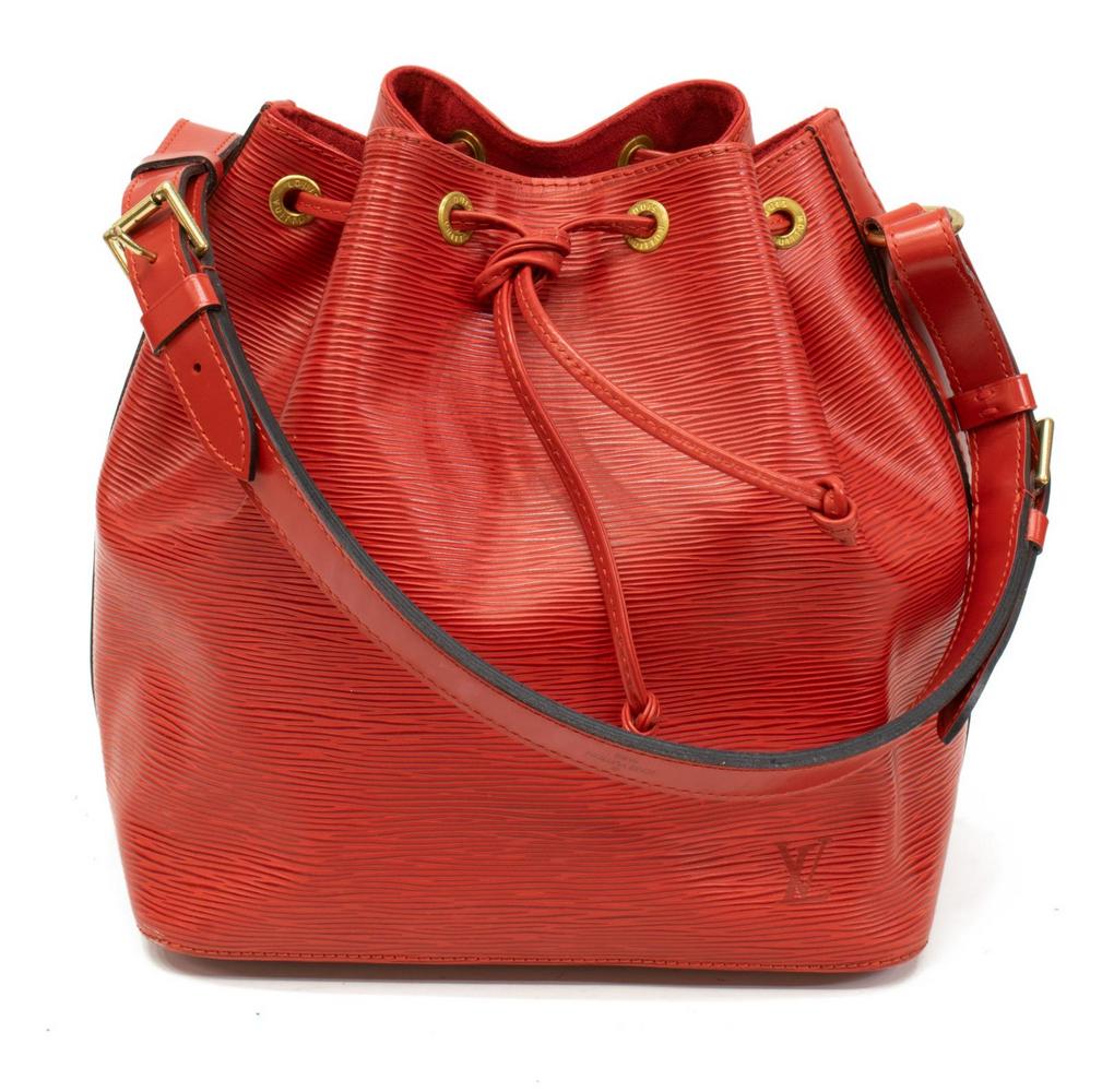 LOUIS VUITTON 'NOE PM' RED EPI LEATHER BUCKET BAG (1 of 4)