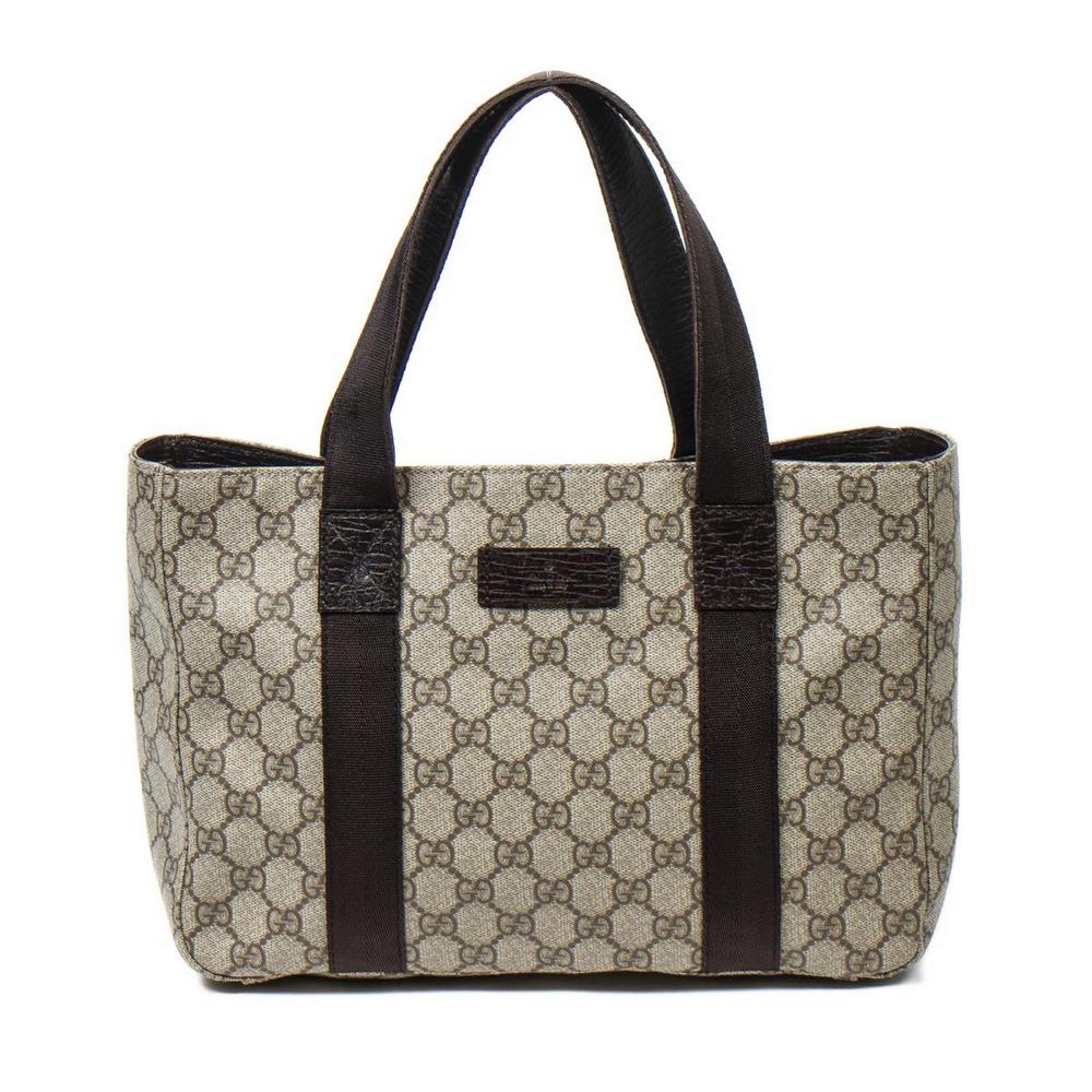 GUCCI BEIGE MONOGRAM COATED CANVAS HANDBAG (1 of 7)