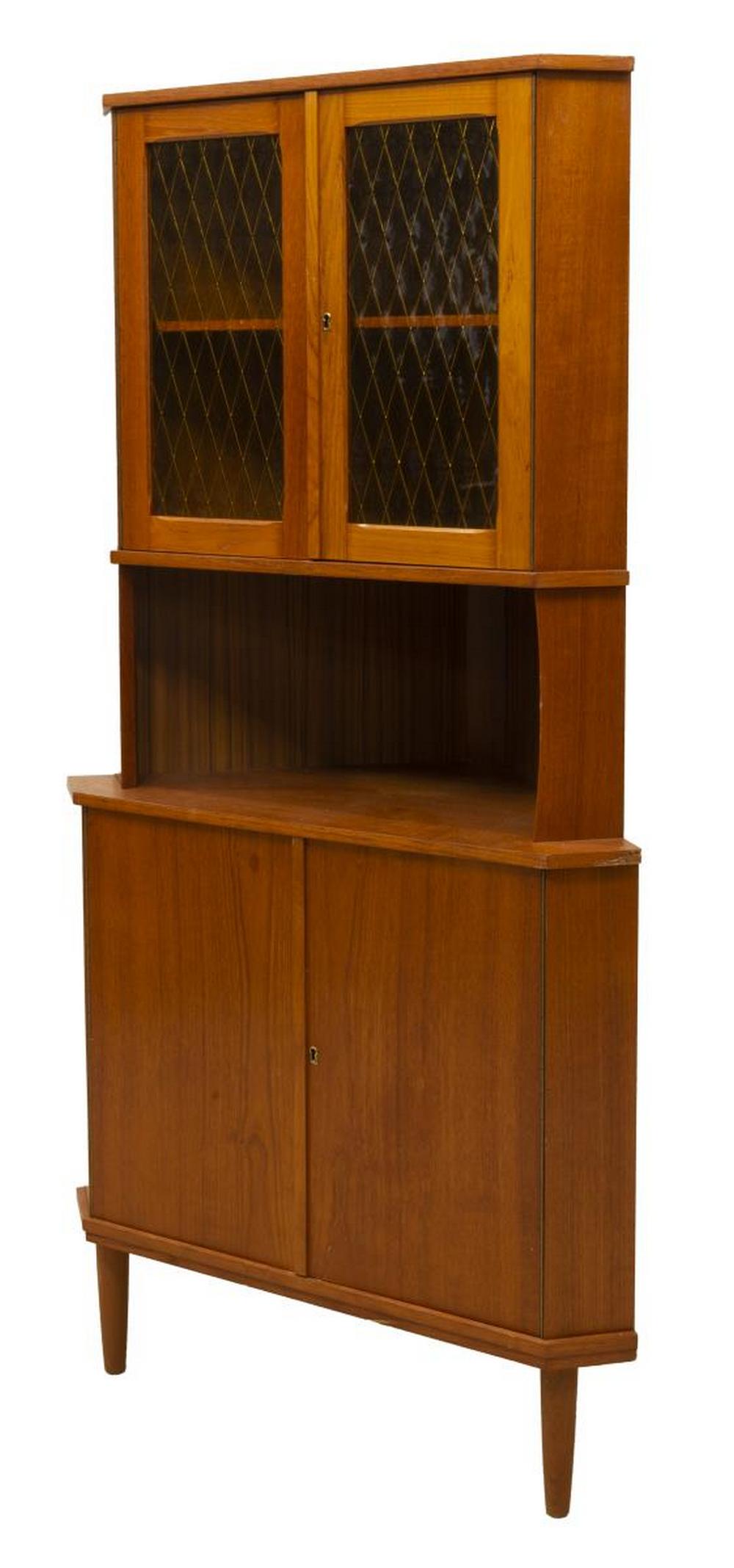 SWEDISH MID-CENTURY MODERN TEAK CORNER CABINET (1 of 3)