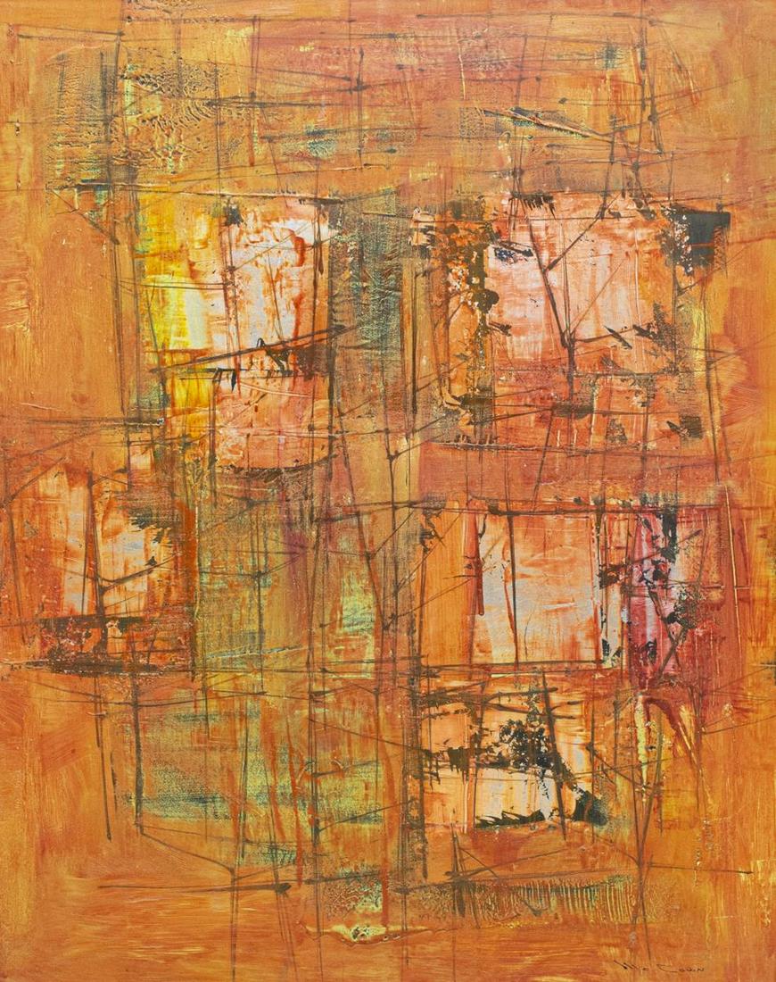 WALTER E. MCCOWN(TX, B.1932) ABSTRACT OIL PAINTING (1 of 4)