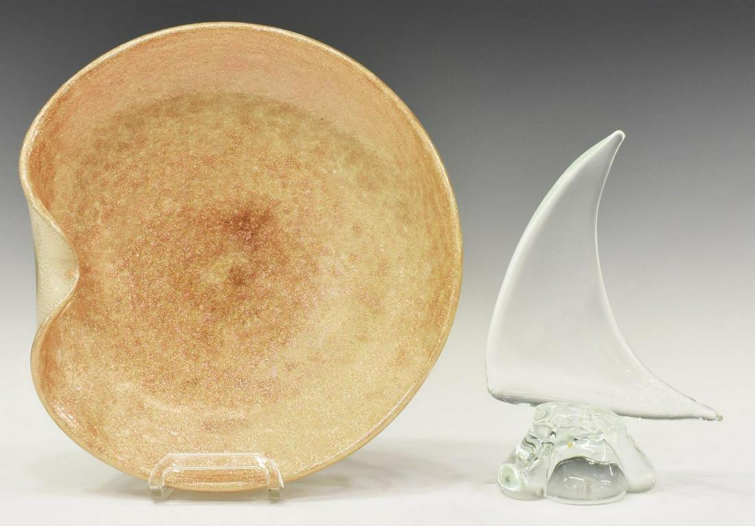 (2) MURANO ART GLASS SAILBOAT & GILT-FLECKED BOWL (1 of 4)