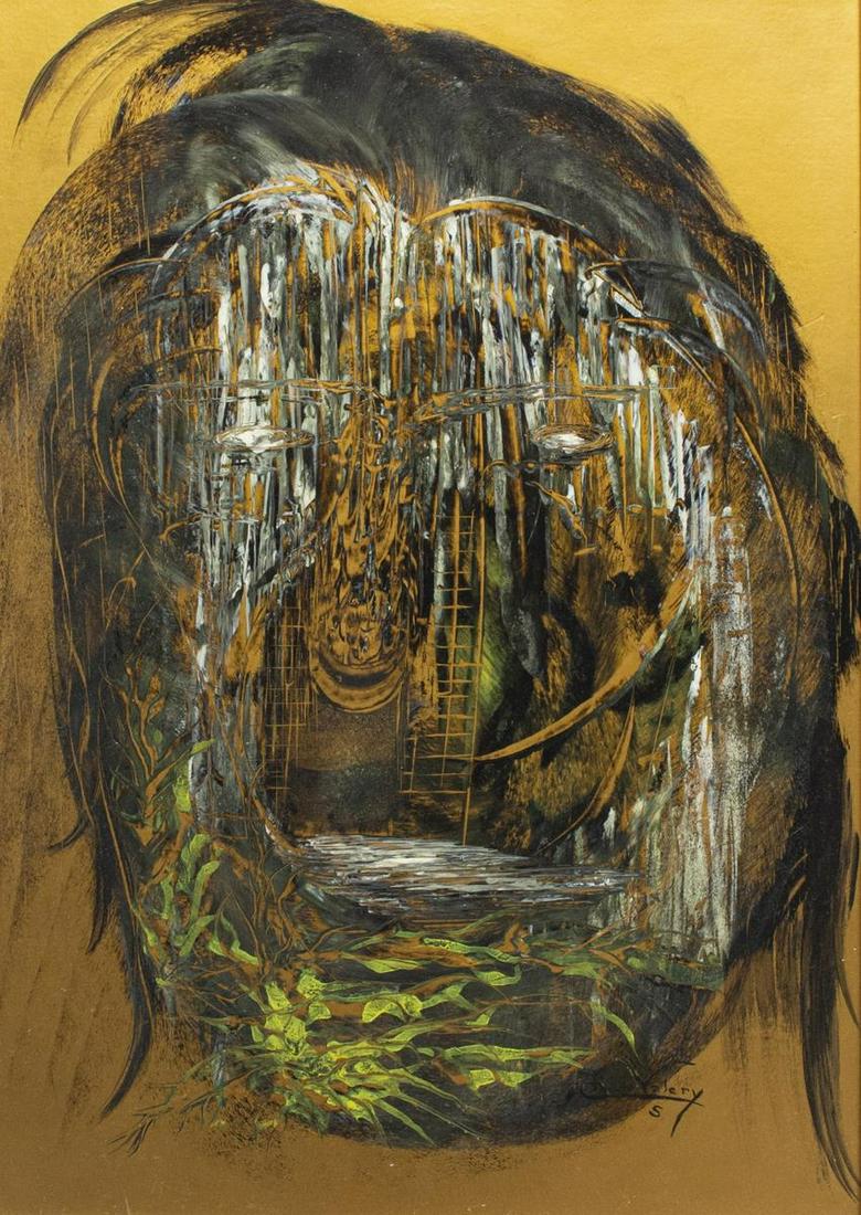 CLAUDE VALERY (FRENCH, B.1938) SURREAL PORTRAIT (1 of 4)