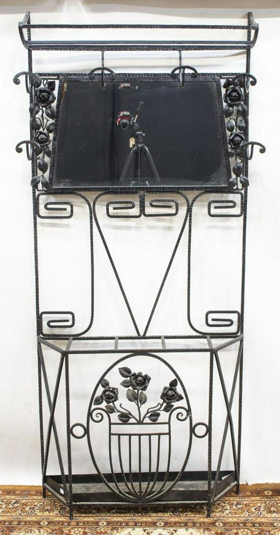 EDGAR BRANDT STYLE FRENCH ART DECO IRON HALL TREE (1 of 2)