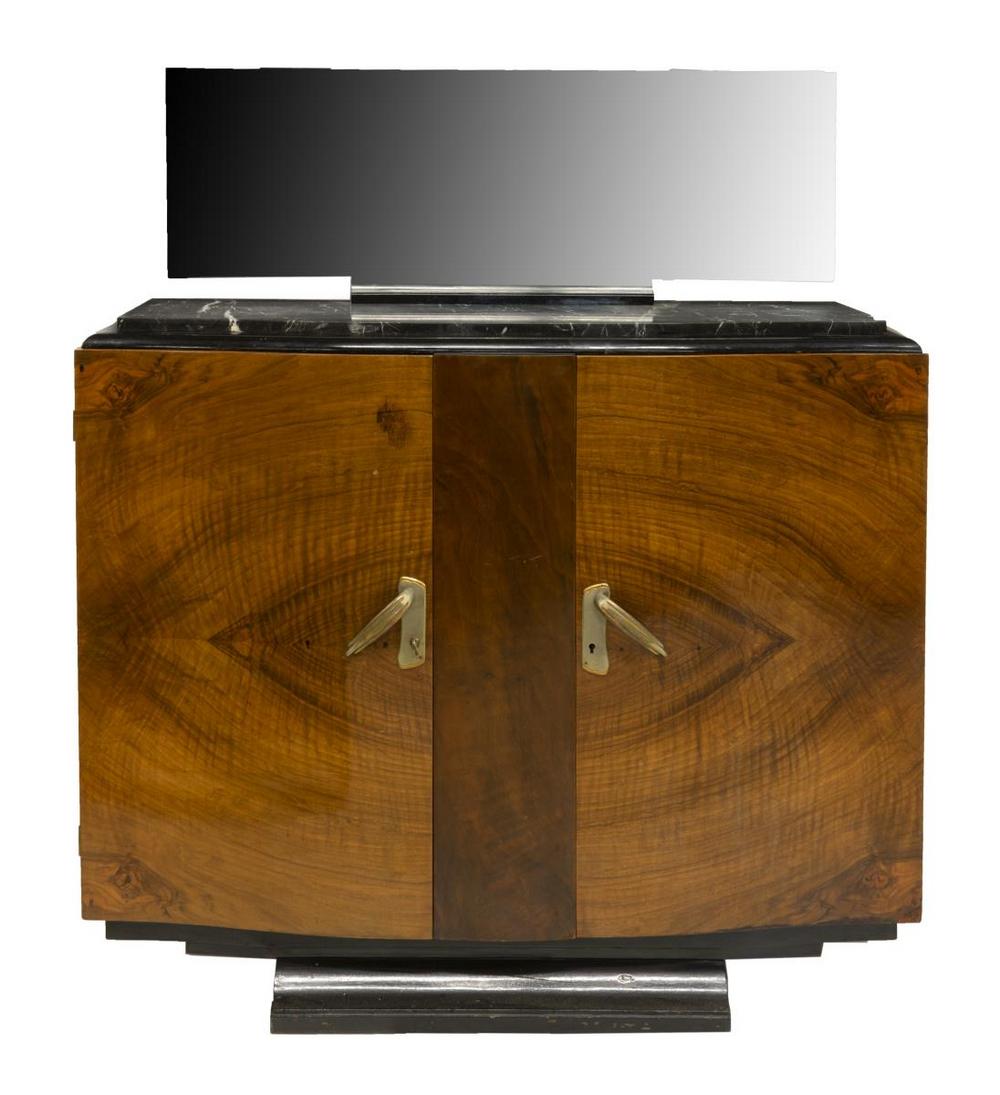 FRENCH ART DECO MIRRORED MARBLE-TOP SIDEBOARD (1 of 3)