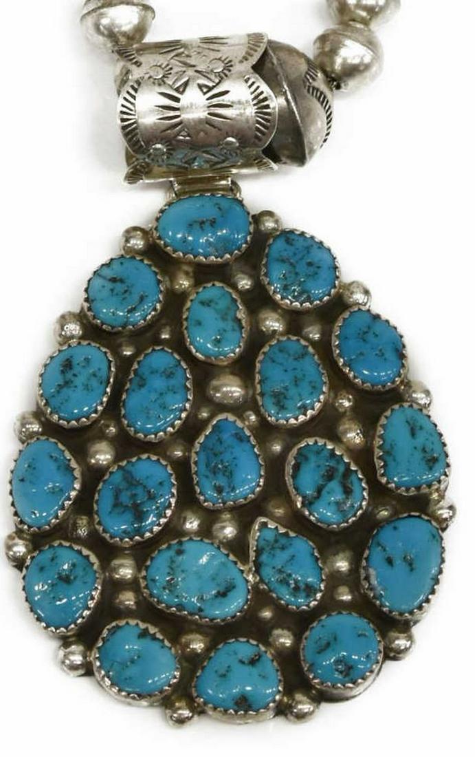NATIVE AMERICAN STERLING & TURQUOISE NECKLACE (1 of 4)