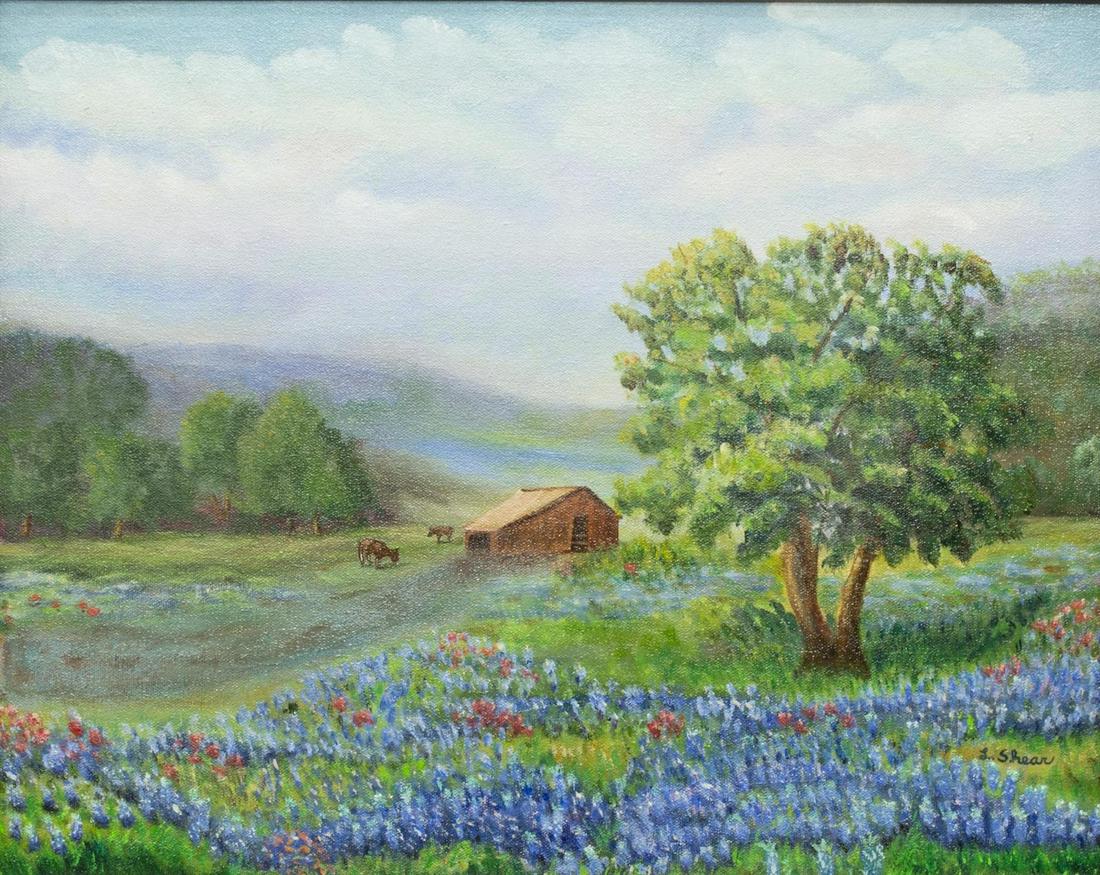ELIZABETH SHEAR BLUEBONNET LANDSCAPE PAINTING (1 of 4)