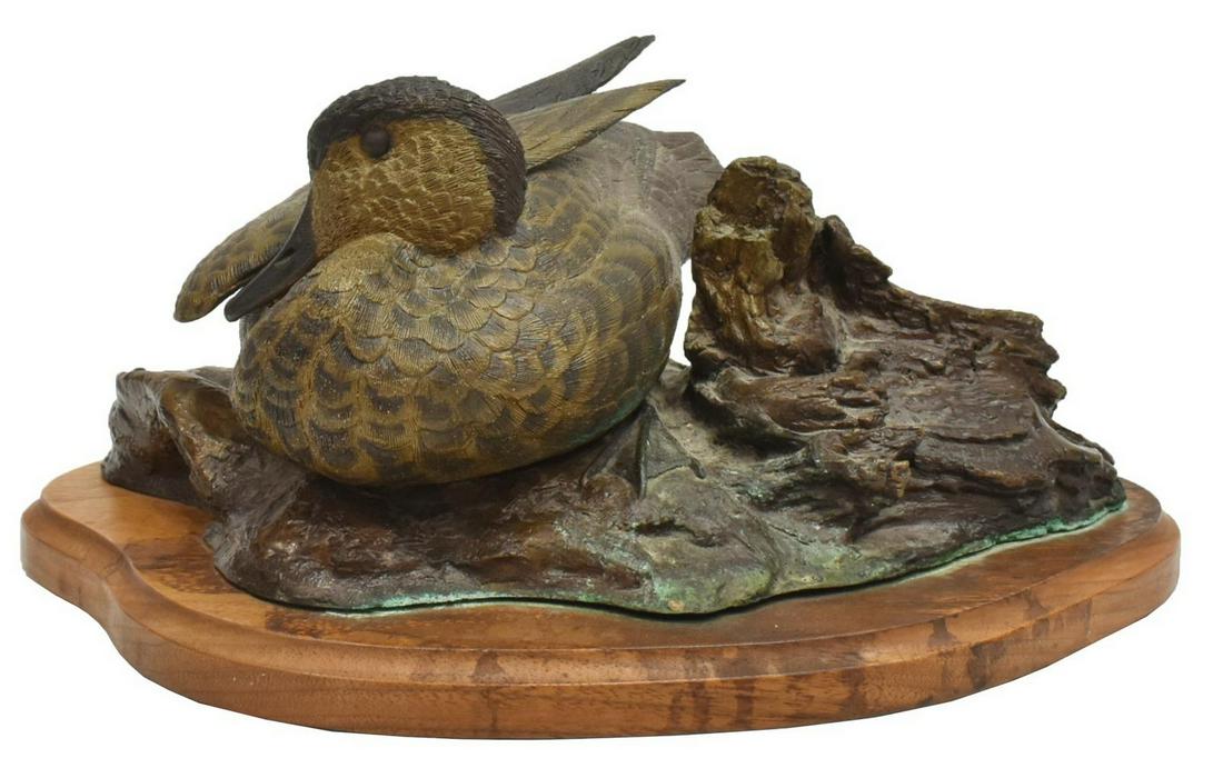 BRUCE KILLEN (1926-2012) BRONZE PINTAIL ON NEST (1 of 3)