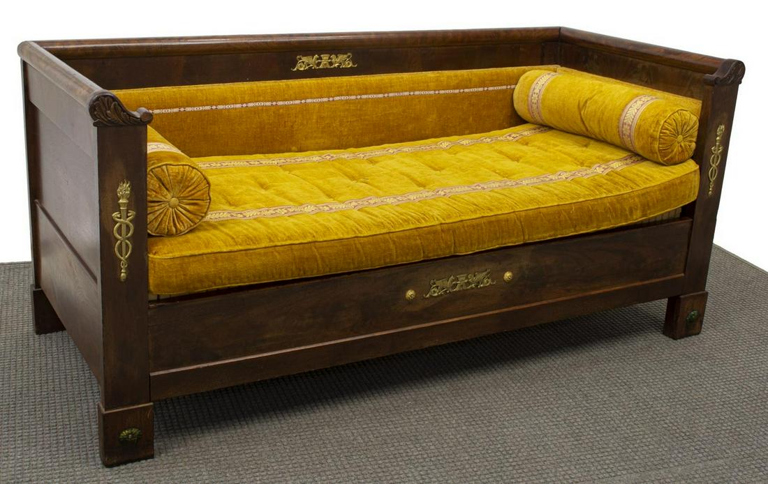 FRENCH EMPIRE STYLE MAHOGANY DAYBED (1 of 3)