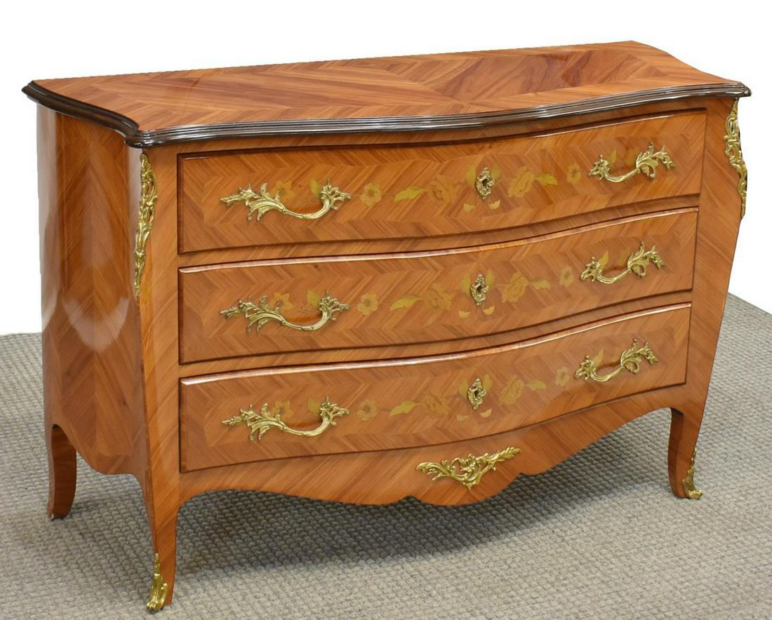 FRENCH LOUIS XV STYLE MARQUETRY COMMODE (1 of 5)