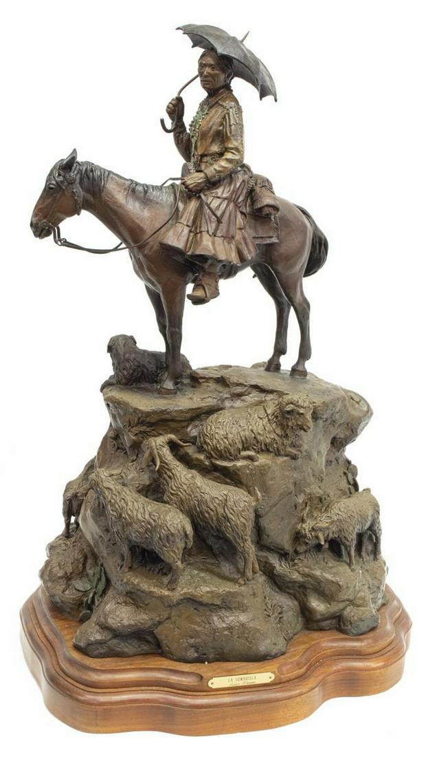 SUSAN KLIEWER (B.1940) WESTERN BRONZE LA SOMBRILLA (1 of 4)