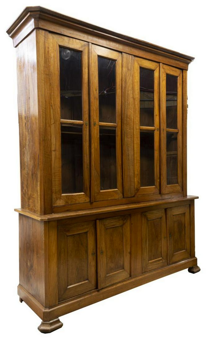 FRENCH CHARLES X PERIOD WALNUT BOOKCASE (1 of 4)