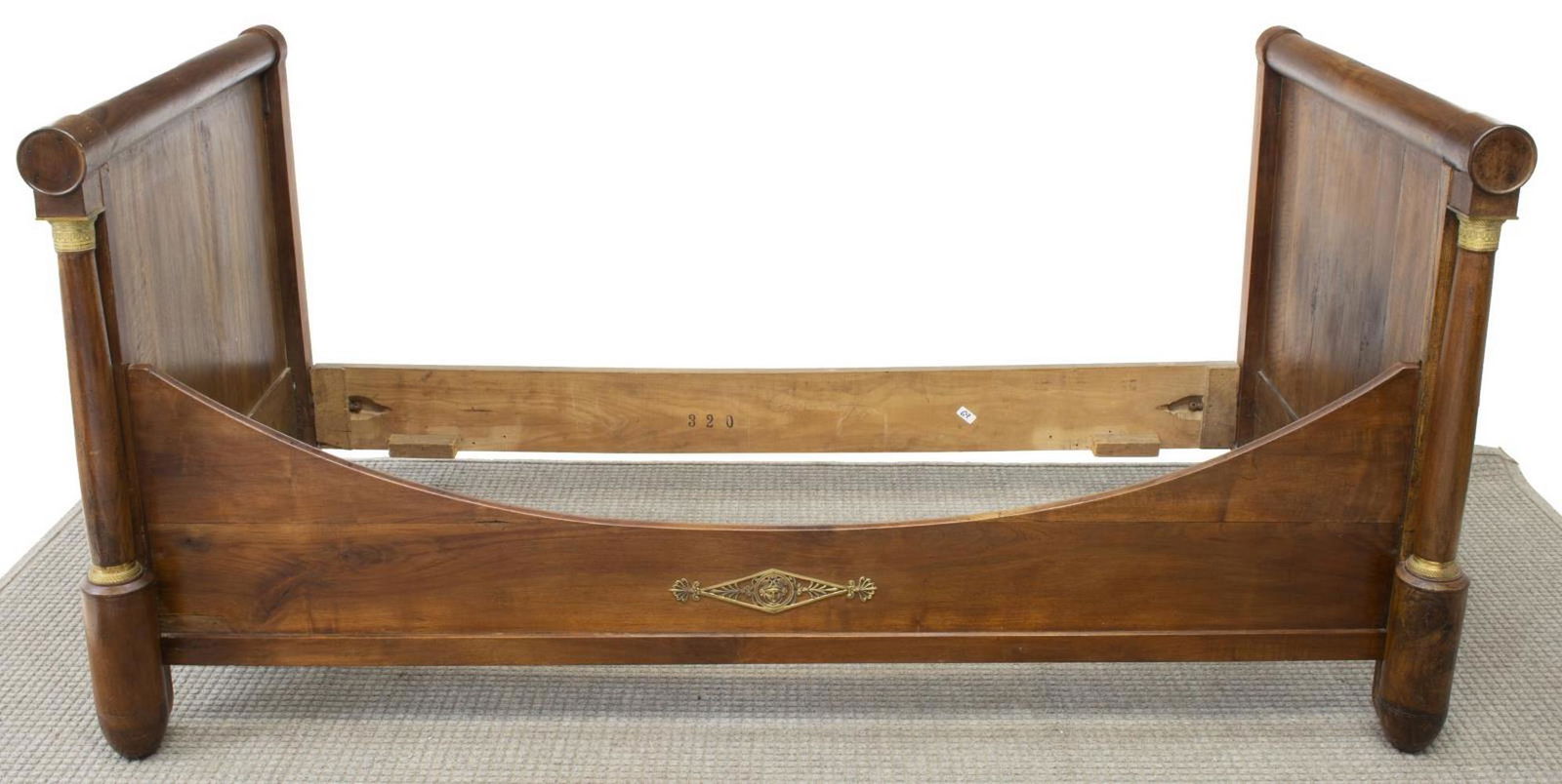 FRENCH EMPIRE STYLE WALNUT ALCOVE BED, MID 19TH C. (1 of 3)