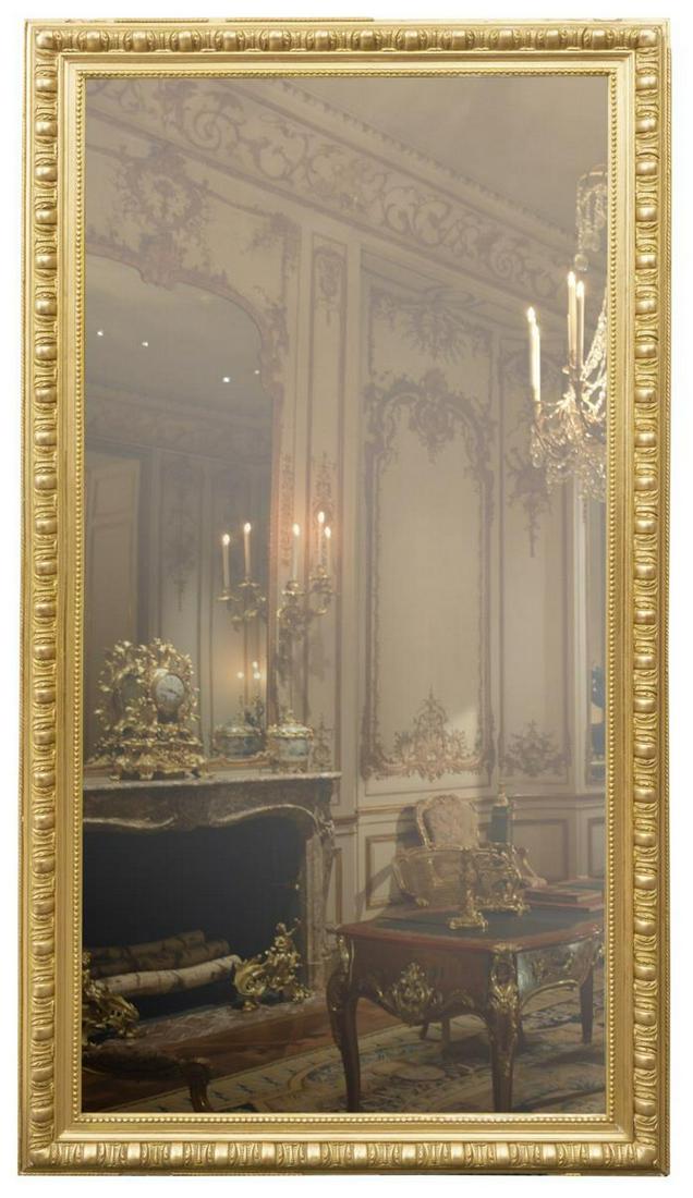 FRENCH LOUIS XVI STYLE GILTWOOD WALL MIRROR (1 of 3)