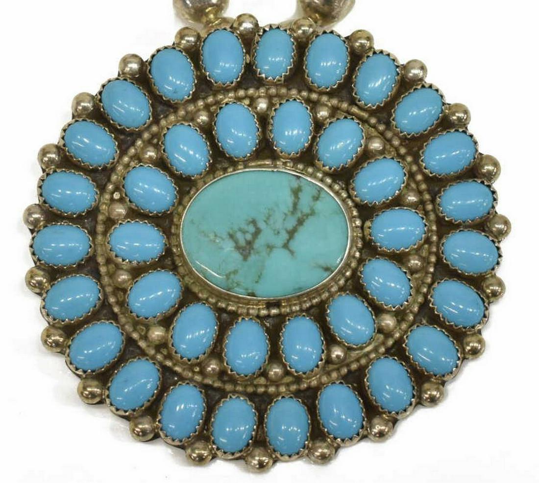 KATHLEEN CHAVEZ TURQUOISE CLUSTER PENDANT NECKLACE (1 of 5)