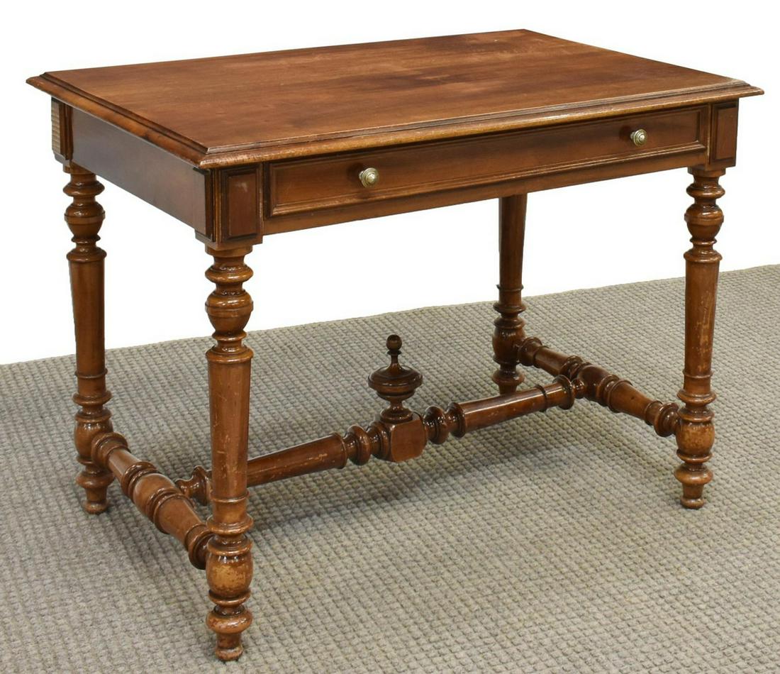 FRENCH HENRI II STYLE FRUITWOOD WRITING TABLE (1 of 5)