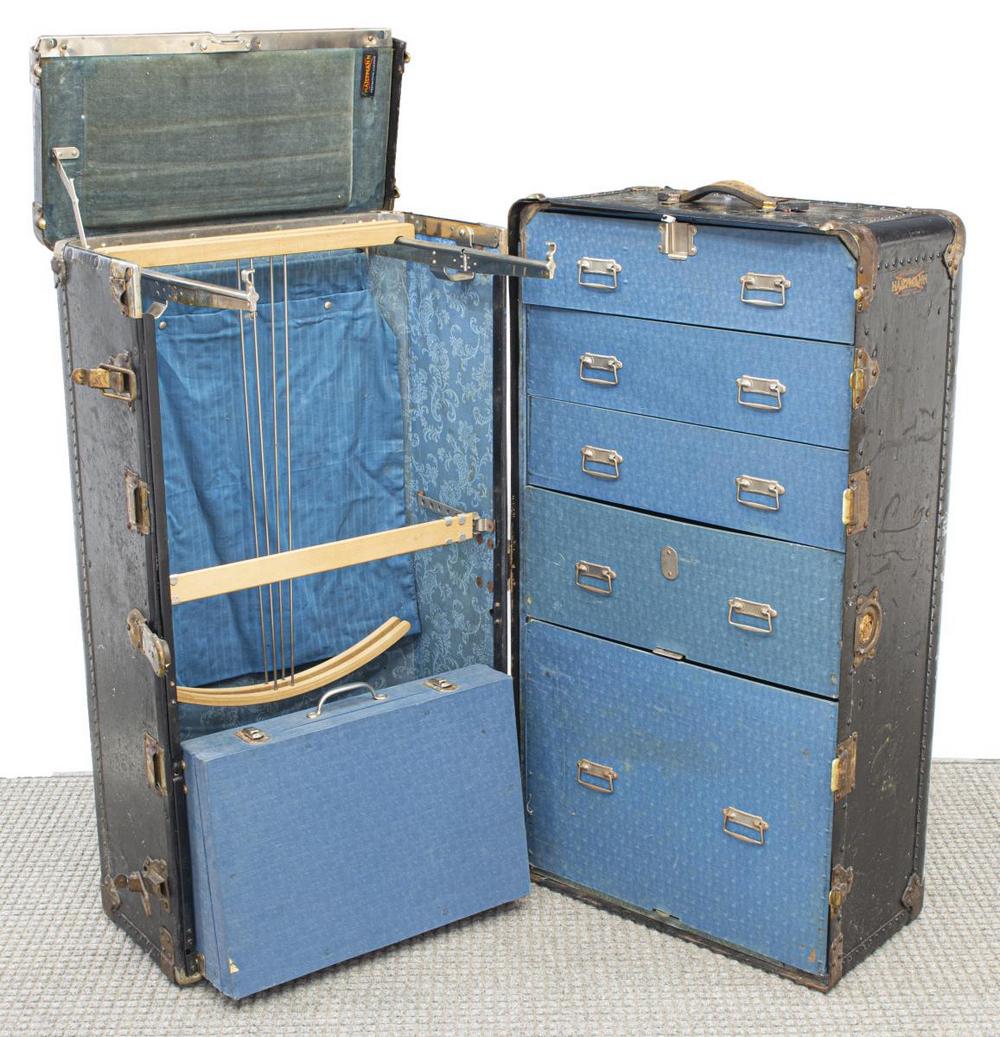 HARTMANN CUSHION-TOP WARDROBE STEAMER TRUNK (1 of 5)