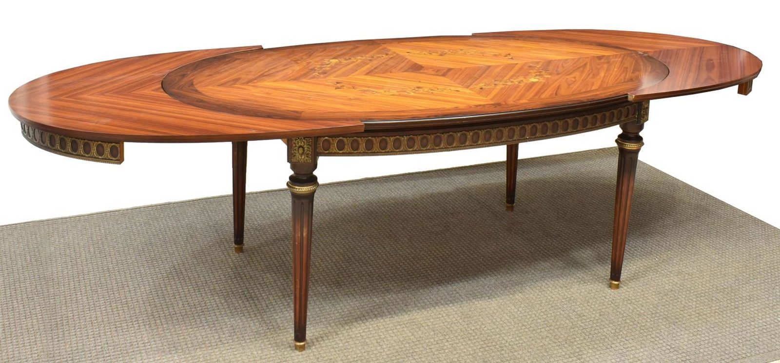 FRENCH LOUIS XVI STYLE MAHOGANY EXTENSION TABLE (1 of 4)