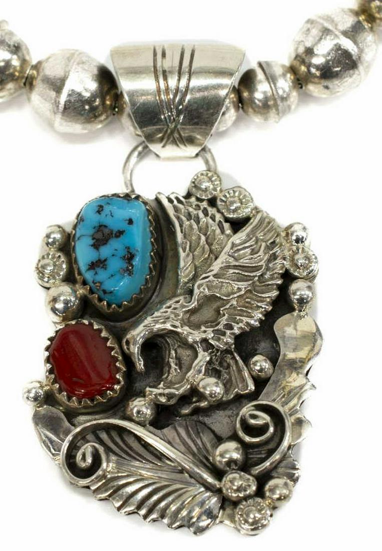 NATIVE AMERICAN NAVAJO STERLING EAGLE NECKLACE (1 of 5)