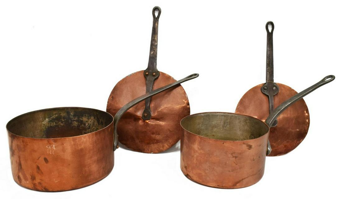(LOT) CONTINENTAL COPPER PANS & ASIAN BRASS BASIN (1 of 3)