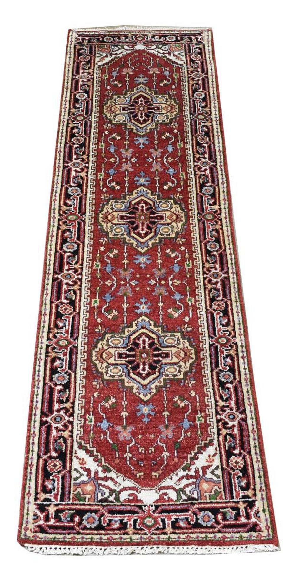 HAND-TIED PERSIAN SERAPI RUNNER, 9'11" X 2'7" (1 of 3)