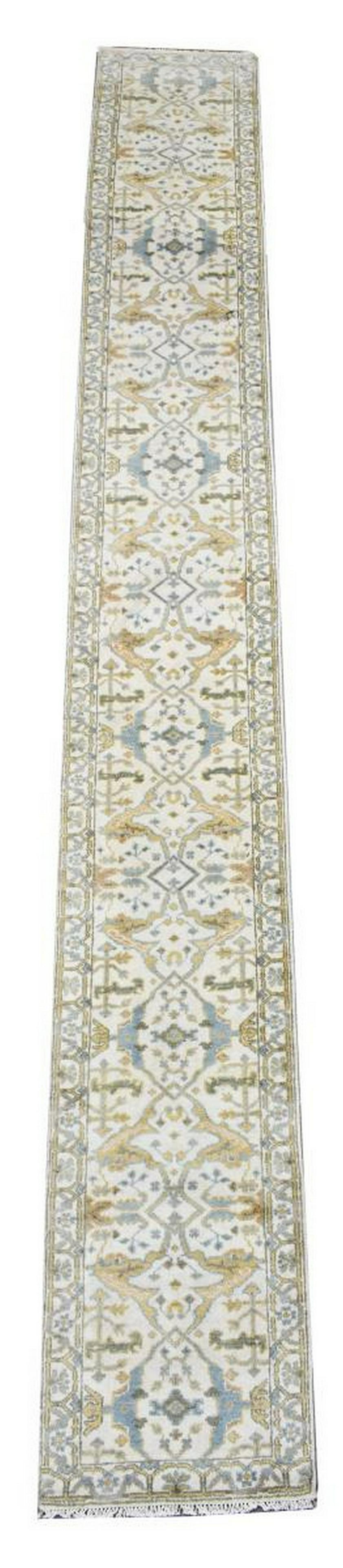 HAND-TIED PERSIAN OUSHAK RUNNER, 19'8" X 2'7" (1 of 3)