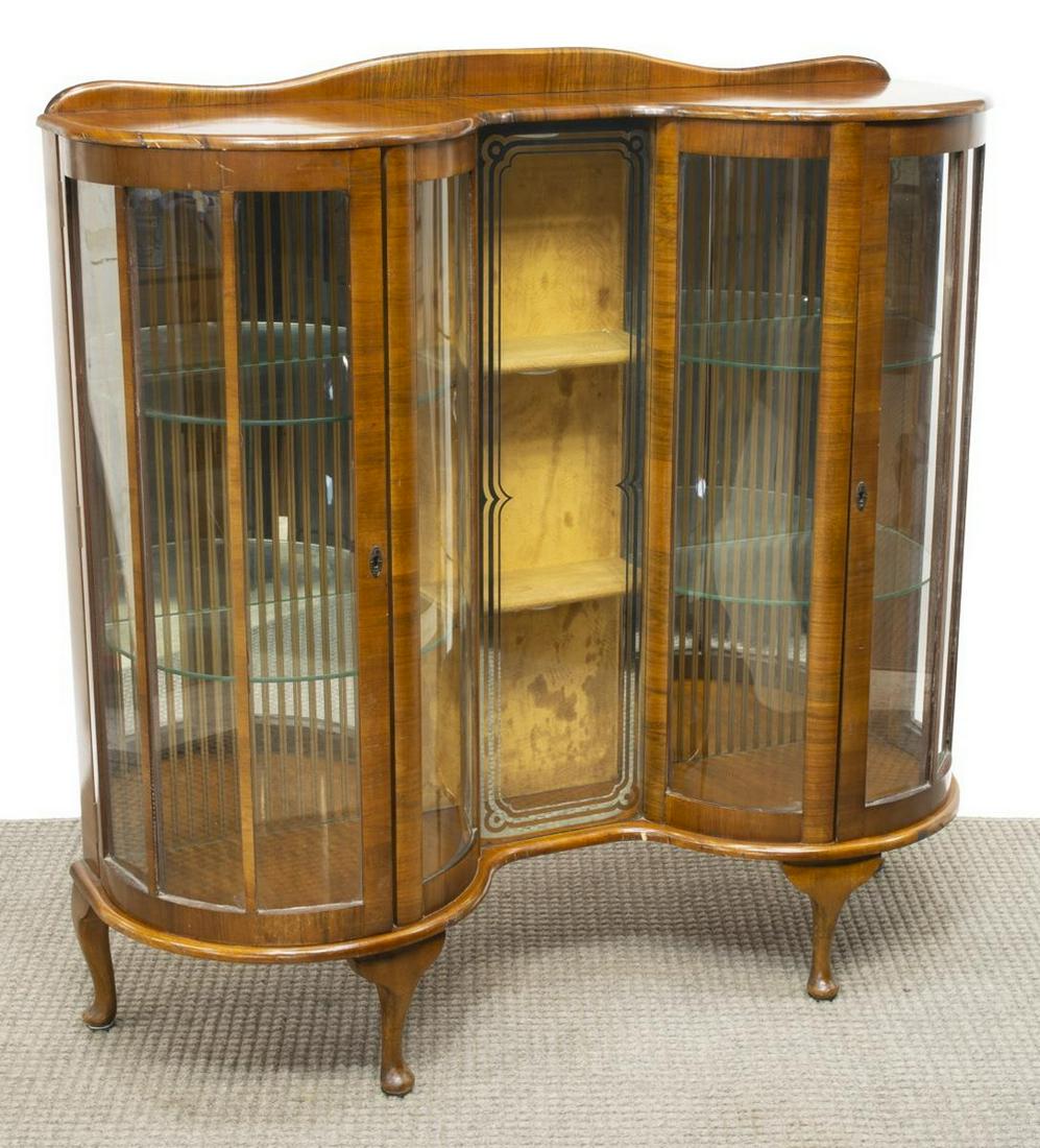 BARGET UIL LONDON ART DECO WALNUT CURIO CABINET (1 of 4)
