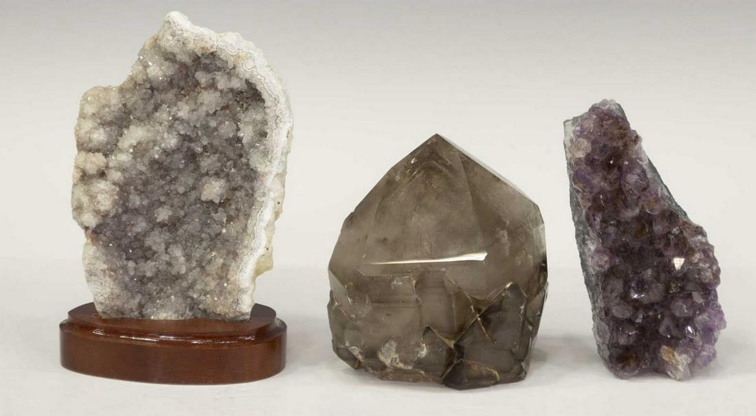 (3) GEOLOGICAL AMETHYST & QUARTZ CRYSTAL SPECIMENS (1 of 2)