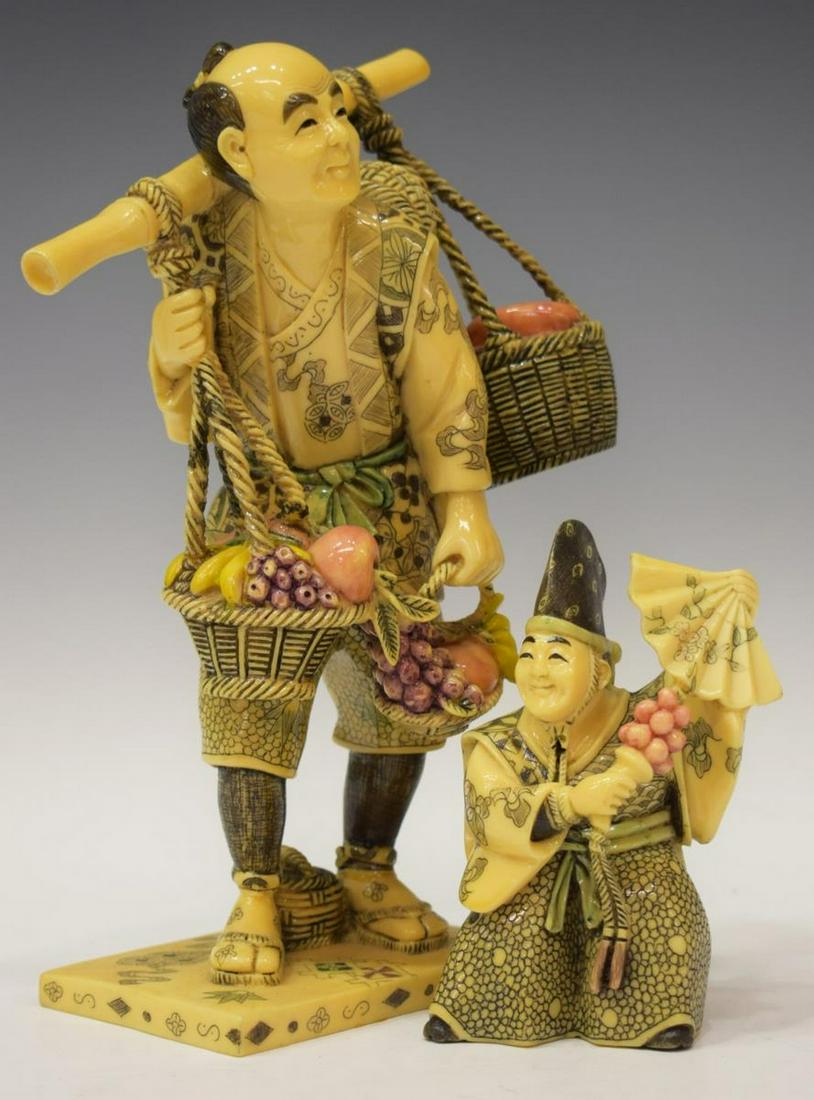 (2) JAPANESE COMPOSITION OKIMONO FIGURES (1 of 4)