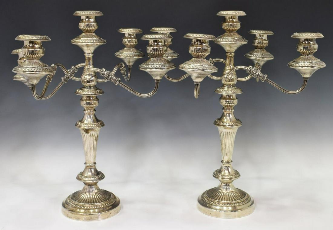 (2) GOLDFEDER 5-LT SILVERPLA TE CONV. CANDELABRA (1 of 3)