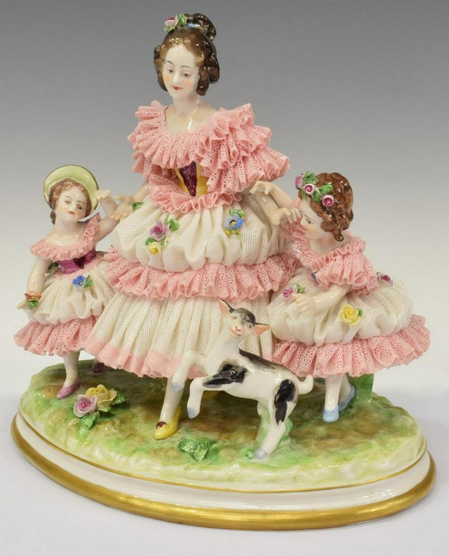 VOLKSTEDT DRESDEN LACE PORCELAIN FIGURE GROUP (1 of 4)