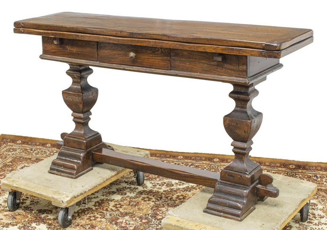 FRENCH PROVINCIAL HINGED-TOP TRESTLE TABLE (1 of 3)
