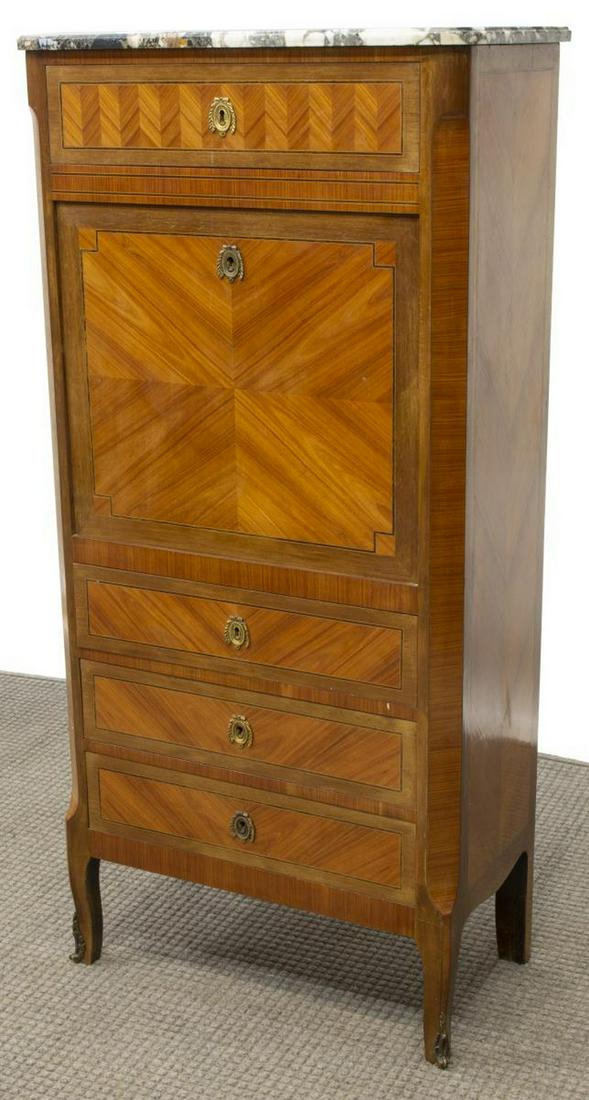 LOUIS XVI STYLE MARBLE-TOP SECRETAIRE ABATTANT (1 of 5)