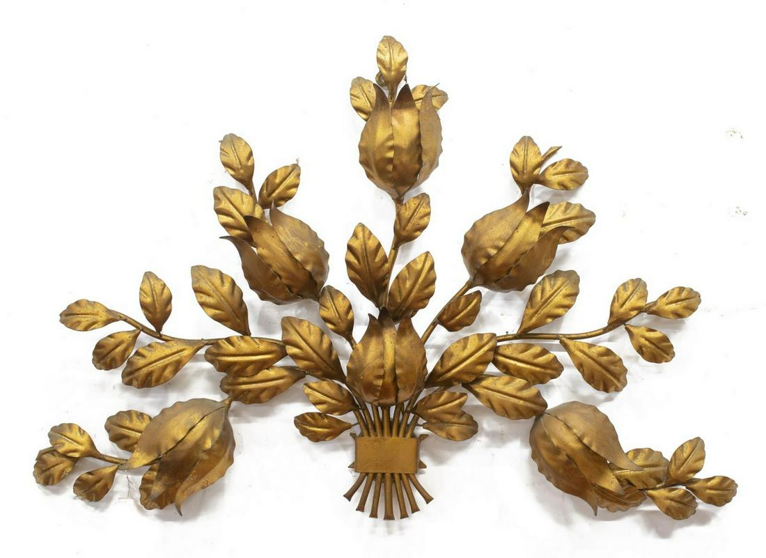 MANNER OF MAISON JENSEN GILT METAL WALL SCONCE (1 of 1)