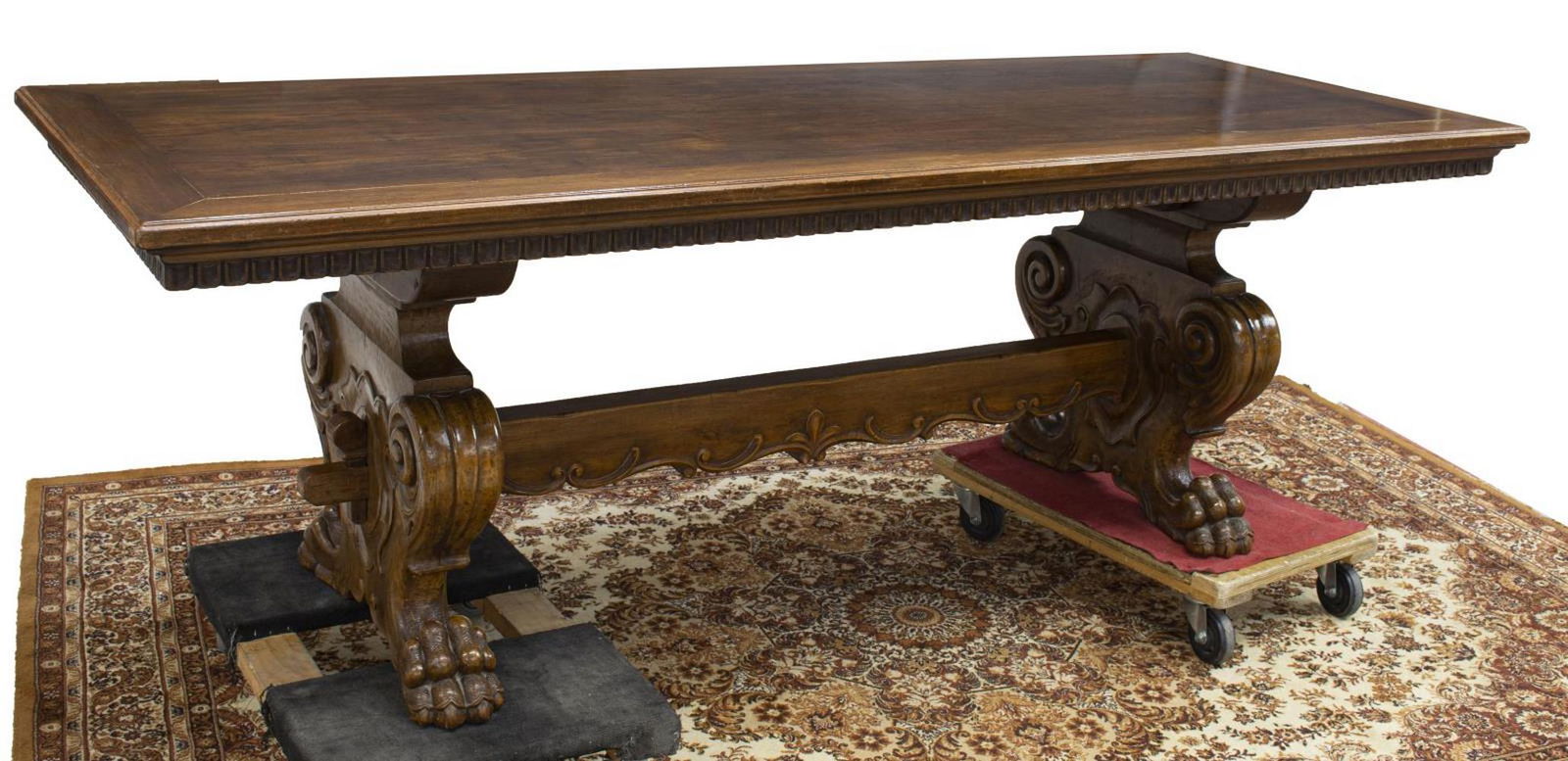 ITALIAN RENAISSANCE REVIVAL CARVED WALNUT TABLE (1 of 3)