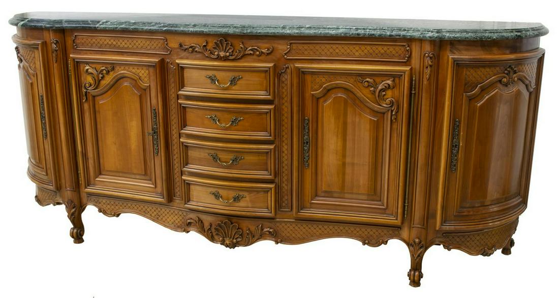 FRENCH LOUIS XV STYLE MARBLE-TOP SIDEBOARD (1 of 6)