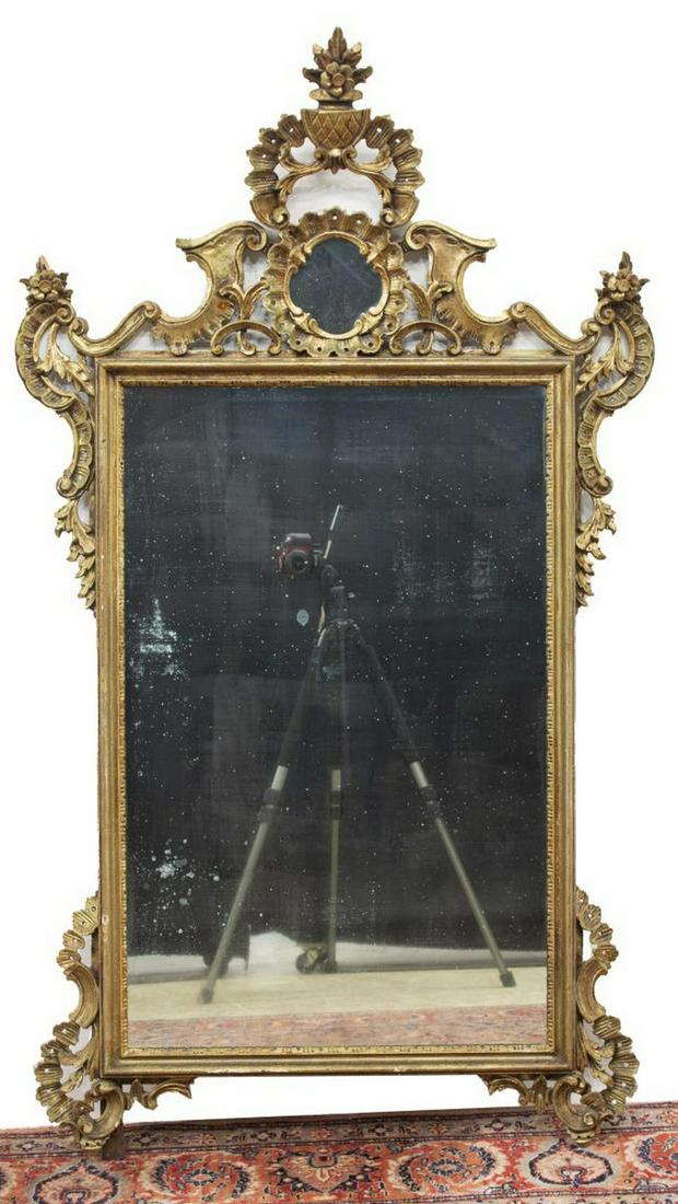 ITALIAN VENETIAN GILTWOOD WALL MIRROR (1 of 2)
