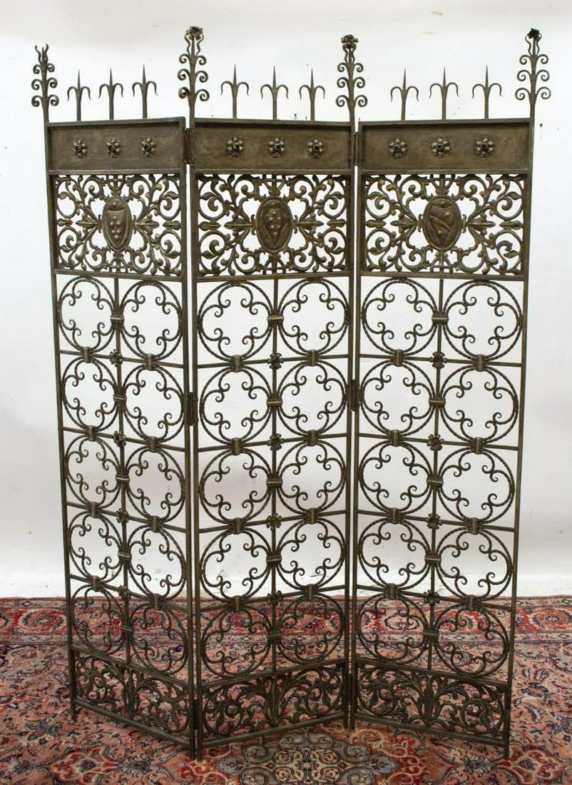 ITALIAN THREE-PANEL IRON FOLDING SCREEN (1 of 2)