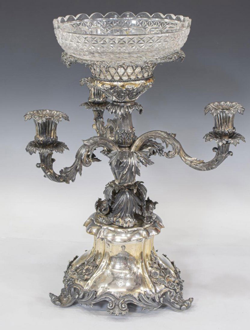 ENGLISH REILY, STORER STERLING CANDLE EPERGNE 1839 (1 of 4)