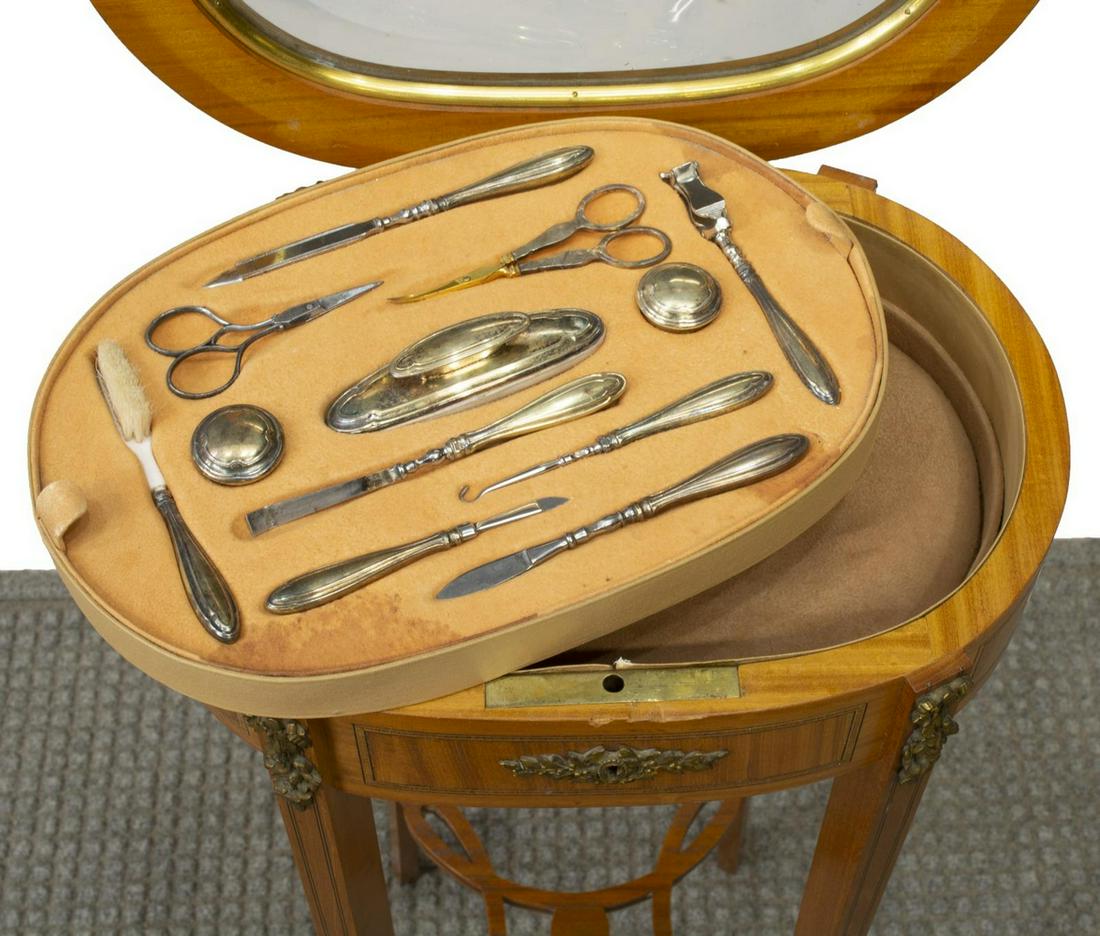 FINE FRENCH MAHOGANY CASED 950 SILVER GROOMING KIT (1 of 6)