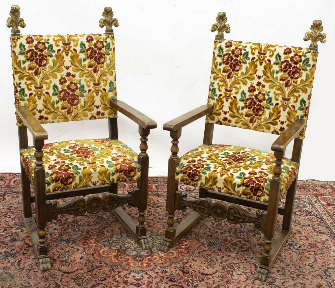 (2) FLORENTINE RENAISSANCE REVIVAL ARMCHAIRS (1 of 2)