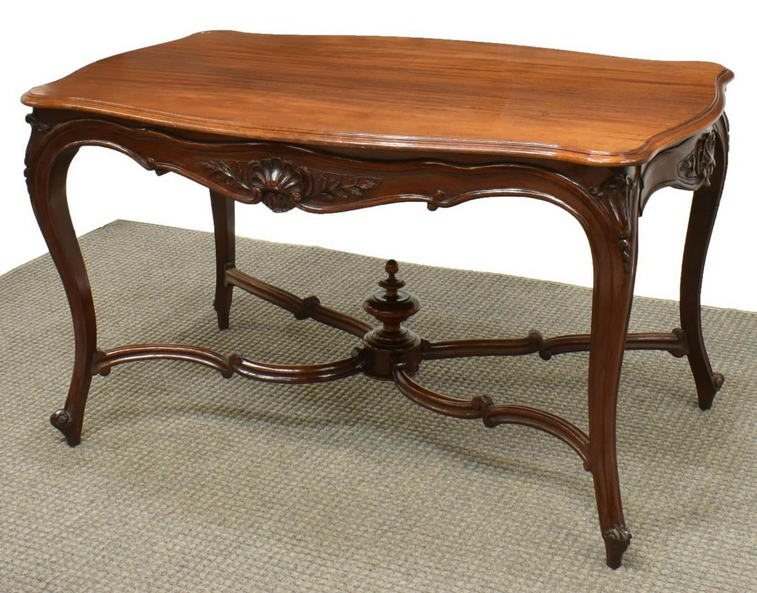 FRENCH NAPOLEON III PERIOD MAHOGANY PARLOR TABLE (1 of 3)