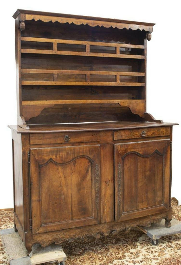 FRENCH PROVINCIAL MIXED WOOD VAISSELIER, 19THC. (1 of 3)